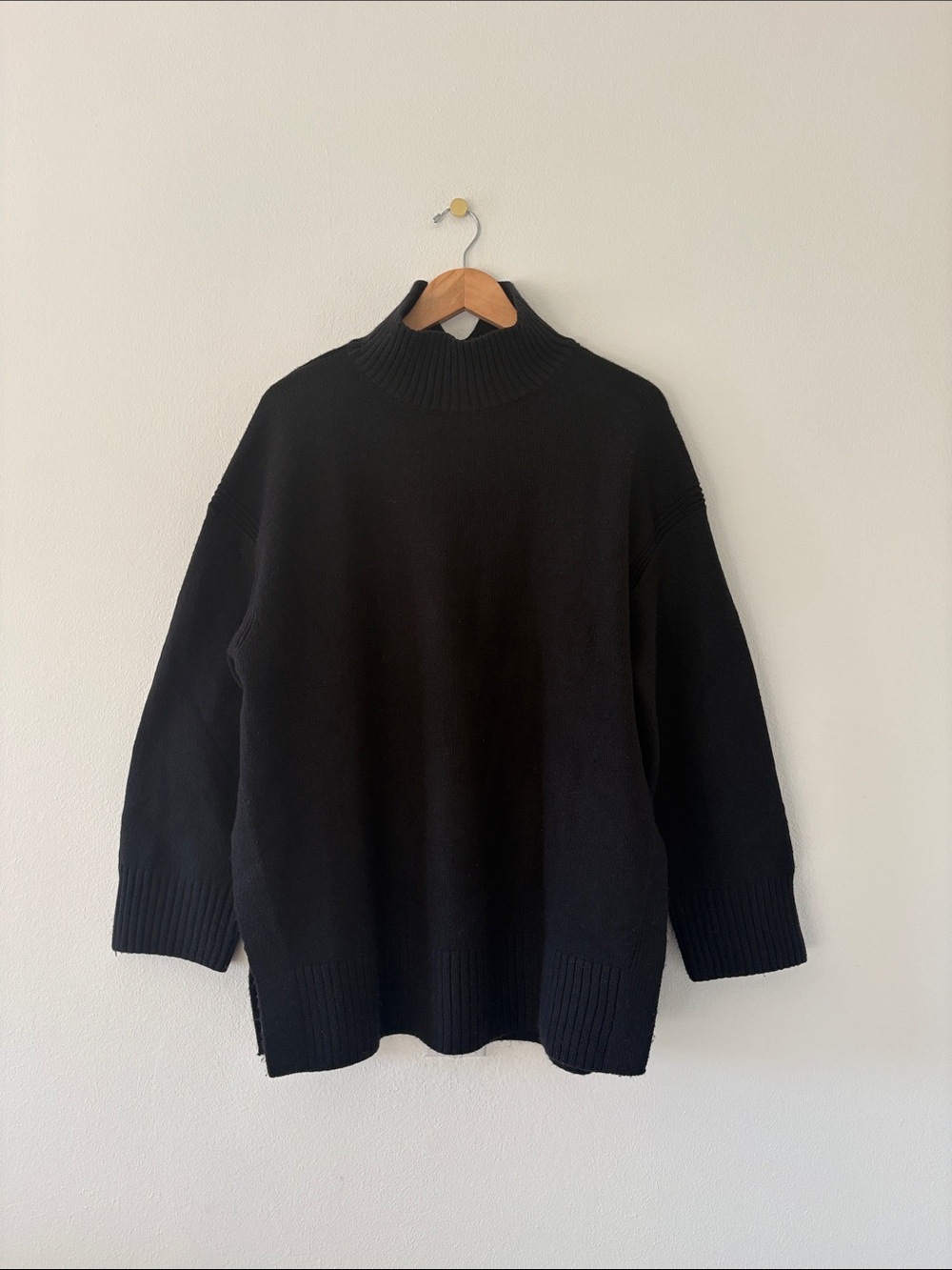H&M Black Mock Neck Oversized Sweater
